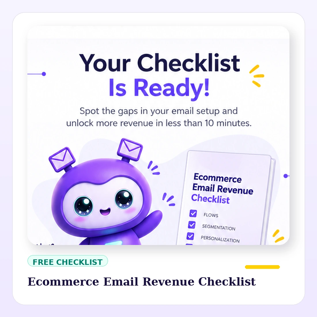 SarahGrowth Ecommerce Email Revenue Checklist preview